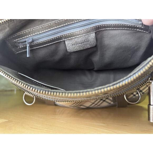 Burberry Nova Check Silver Trimmed Shoulder Bag Purse EUC Rare - Picture 6 of 8